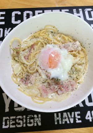 カルボナーラのスープパスタ-レシピのメイン写真