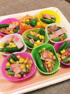ベーコンとインゲンの簡単お弁当おかず♪-レシピのメイン写真