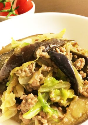 茄子とキャベツの豚挽肉炒め＊お弁当にも♬-レシピのメイン写真