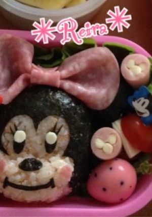 年長♀遠足✳︎立体ミニーおにぎり弁当-レシピのメイン写真