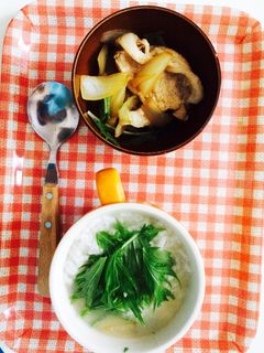 ○ おかゆ ○ 豚肉と玉ねぎの炒め物-レシピのメイン写真