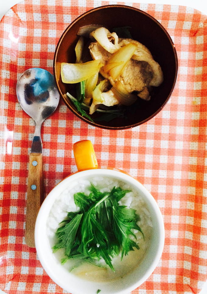 ○ おかゆ ○ 豚肉と玉ねぎの炒め物-レシピのメイン写真