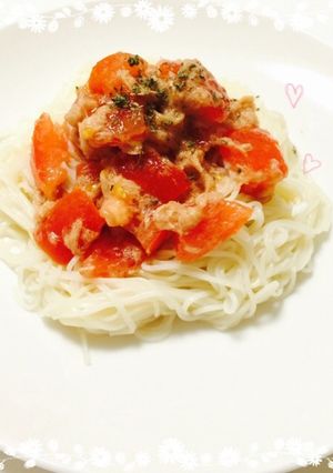 簡単すぎる！ツナ♡トマ素麺-レシピのメイン写真
