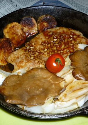 イシスキで黒あわび茸＋豚ロースのカツ風-レシピのメイン写真