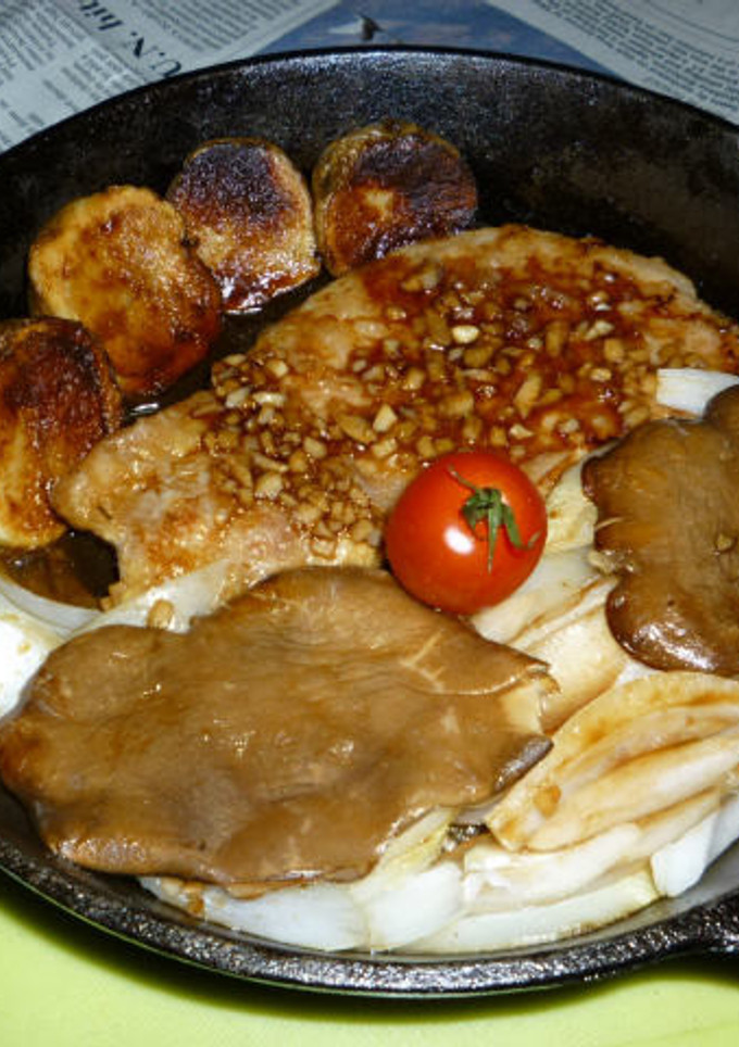 イシスキで黒あわび茸＋豚ロースのカツ風-レシピのメイン写真