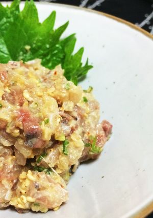 簡単 梅風味のさっぱり鯵のなめろう-レシピのメイン写真