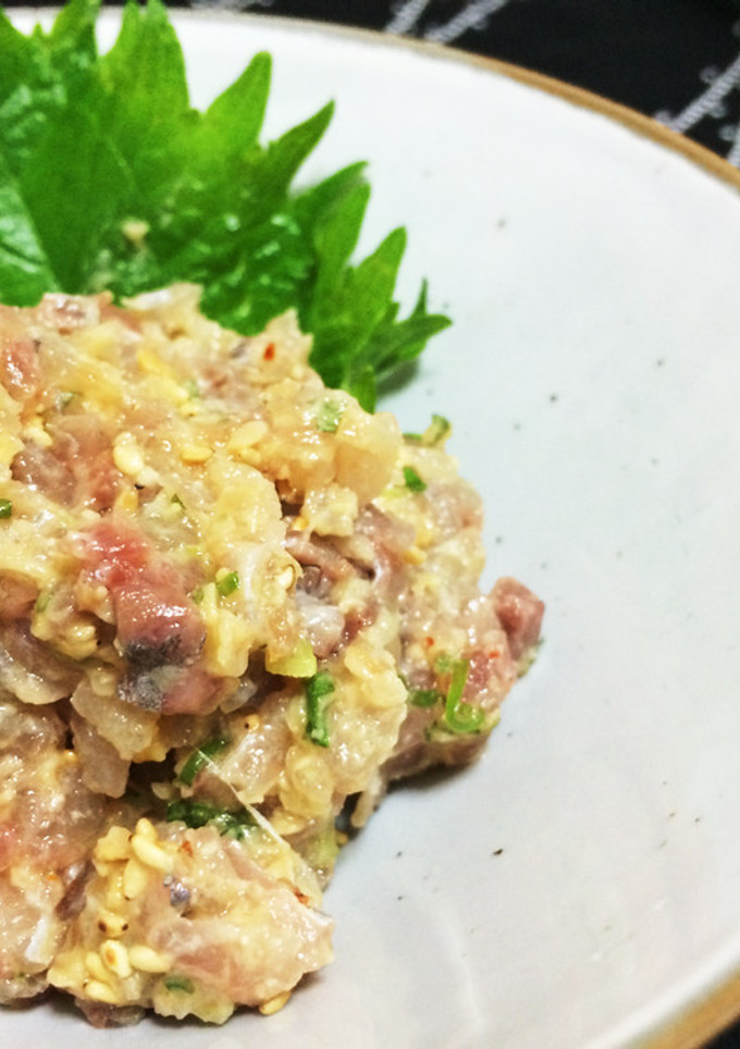 簡単 梅風味のさっぱり鯵のなめろう-レシピのメイン写真