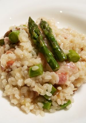 美味!アスパラとベーコンのリゾット-レシピのメイン写真