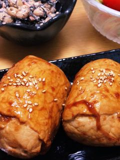 食欲そそる☆生姜焼き風肉巻きおにぎり-レシピのメイン写真