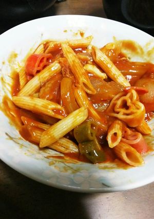 トマトジュースとカレー粉のペンネ-レシピのメイン写真