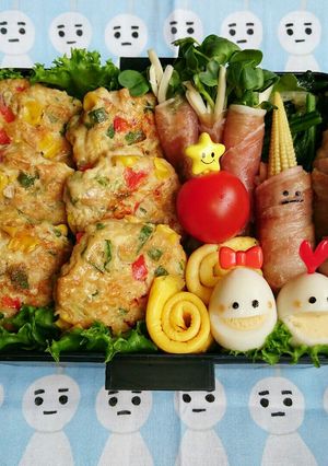 ♡カラフル野菜の鶏つくねのお弁当～♡-レシピのメイン写真