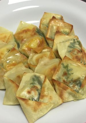 余ったワンタンの皮で簡単大葉チーズ焼き-レシピのメイン写真