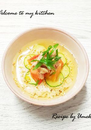 ツナと夏野菜の塩レモン茶漬け-レシピのメイン写真