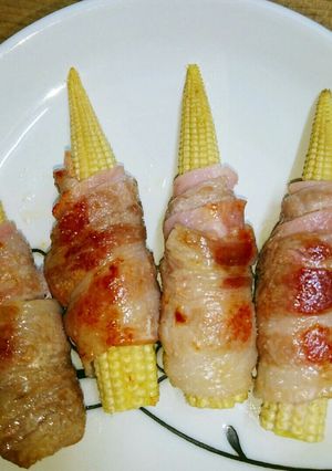 お弁当にベビーコーン♪ハム＆肉巻き♡♡-レシピのメイン写真