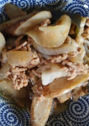 ごぼうと豚ひき肉の煮物-レシピのメイン写真