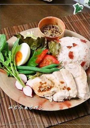 和カフェ✿梅干しで炊く海南鶏飯スタイル-レシピのメイン写真
