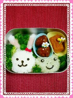 ウサギさんカエルさん弁当-レシピのメイン写真