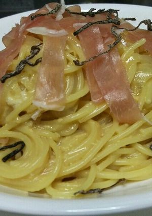 フライパンで簡単卵かけパスタ（TKP）-レシピのメイン写真