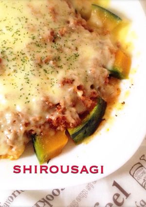 レンジで簡単！かぼちゃのミートグラタン？-レシピのメイン写真
