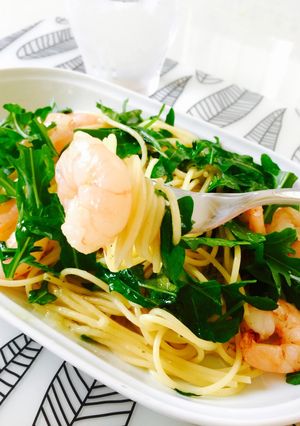 塩レモンで美味！エビとルッコラのパスタ-レシピのメイン写真