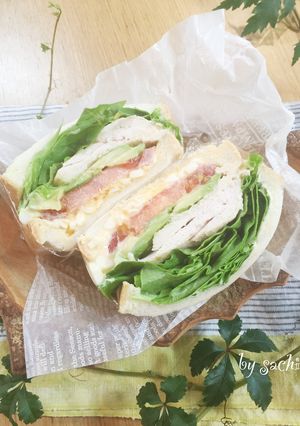 塩レモン鶏ハム☆わんぱくサンド♪-レシピのメイン写真
