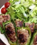 ピーマンの肉詰め♪玉ねぎ氷入り肉だね
