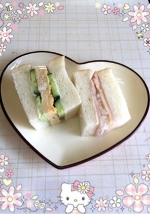 ハムサンドイッチ〜(o˘◡˘o)♡-レシピのメイン写真