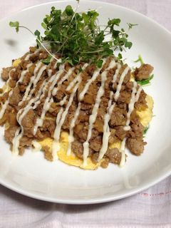 ダイエット中オムライス!そぼろがけ-レシピのメイン写真