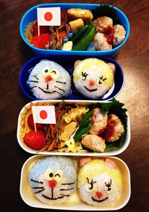 簡単キャラ弁 ドラえもん&ドラミちゃん-レシピのメイン写真