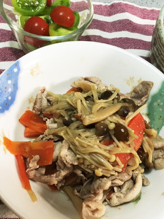 油不使用!自家製なめ茸と豚肉の炒め物-レシピのメイン写真