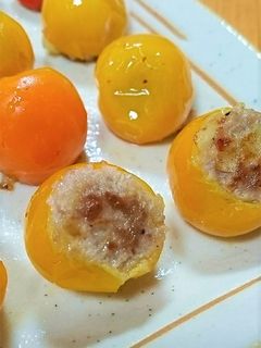 お弁当にも!ミニトマトの肉詰め-レシピのメイン写真