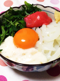 イカ とろろ明太月見丼-レシピのメイン写真