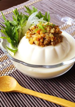 スプーンで食べる♪肉みそ豆腐＊豆乳仕立て-レシピのメイン写真