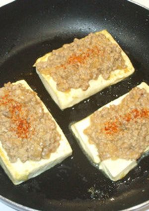 豆腐ステーキの豚挽き肉の簡単そぼろかけ-レシピのメイン写真
