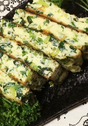 おつまみに♪長ネギとニラの玉子焼き♪-レシピのメイン写真