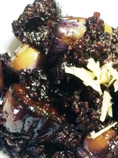 昭和のお母さんの真っ黒いナスの味噌炒め-レシピのメイン写真