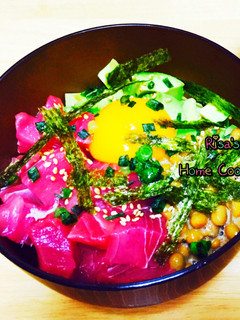 鉄分豊富!まぐろ納豆アボガド丼♡-レシピのメイン写真