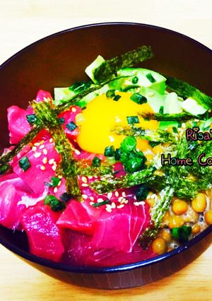 鉄分豊富!まぐろ納豆アボガド丼♡-レシピのメイン写真