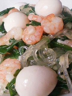 えびと春雨の中華炒め*うずら卵入り*-レシピのメイン写真
