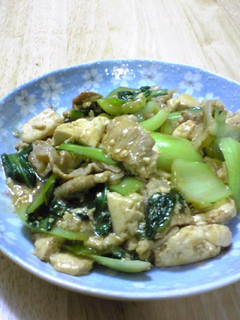 チンゲン菜と豆腐の豚炒め-レシピのメイン写真