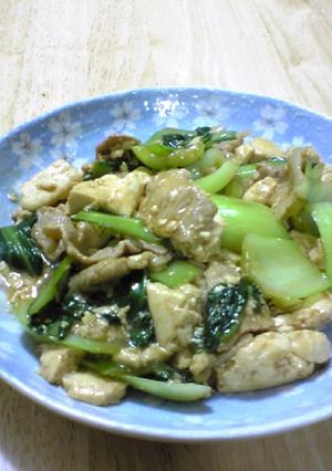 チンゲン菜と豆腐の豚炒め-レシピのメイン写真