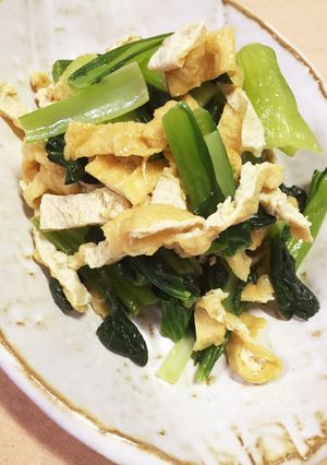 青菜と油揚げの辛子和え♡-レシピのメイン写真
