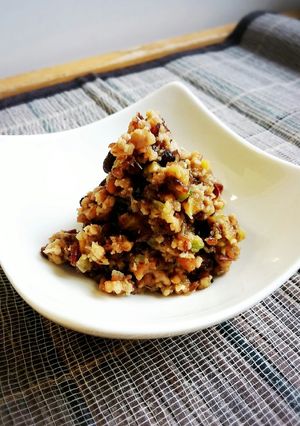 エコ料理【小豆茶の後で】小豆入り肉そぼろ-レシピのメイン写真