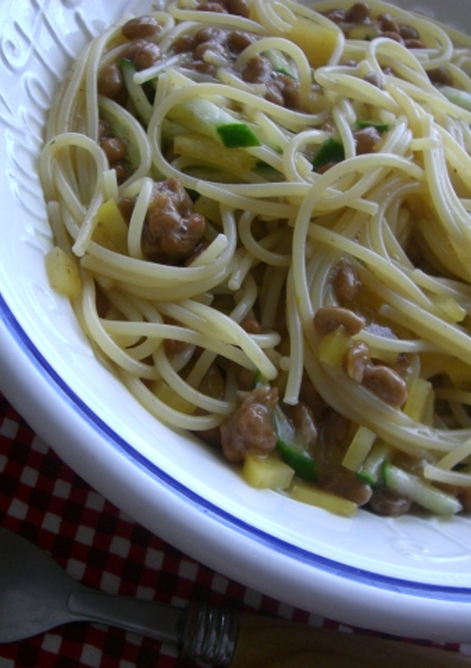 超簡単♪納豆ときゅうりの和風パスタ♪-レシピのメイン写真