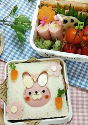 ハムとチーズの玉子サンドのうさぎちゃん♡-レシピのメイン写真
