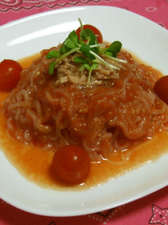 しらたきで冷製トマトスパ風-レシピのメイン写真