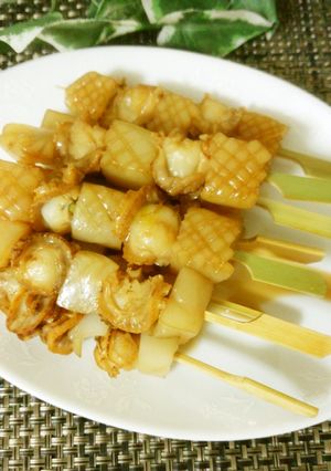 ベビーホタテとこんにゃくの串焼き♪-レシピのメイン写真
