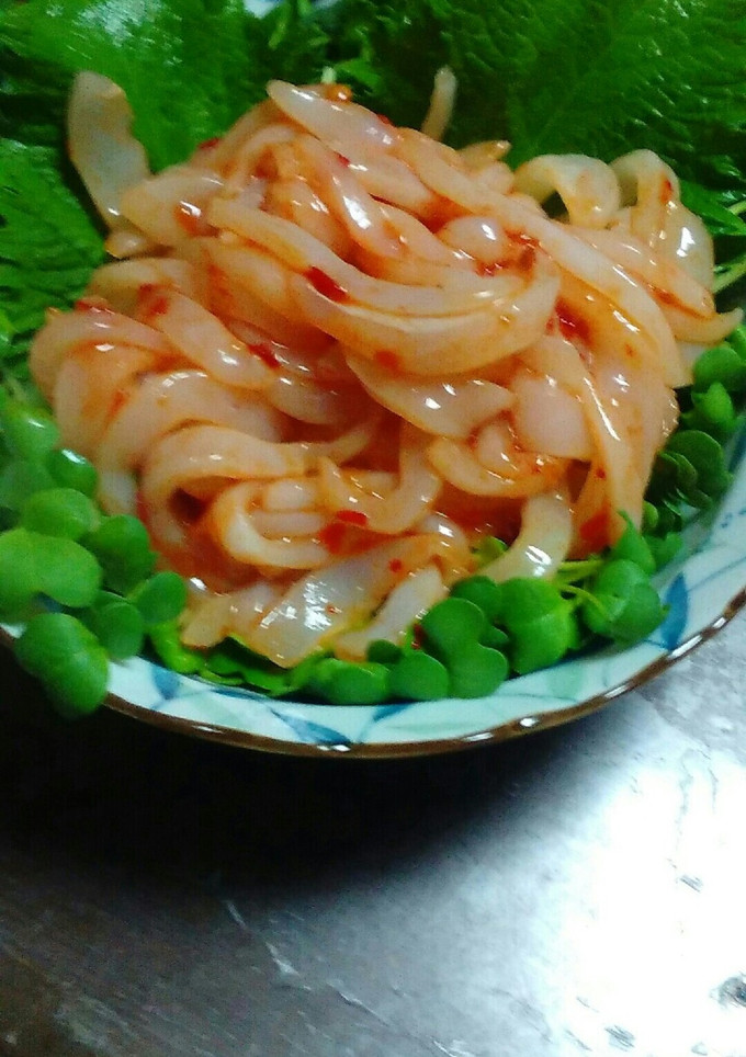 超簡単　イカソーメンの豆板醤和え-レシピのメイン写真