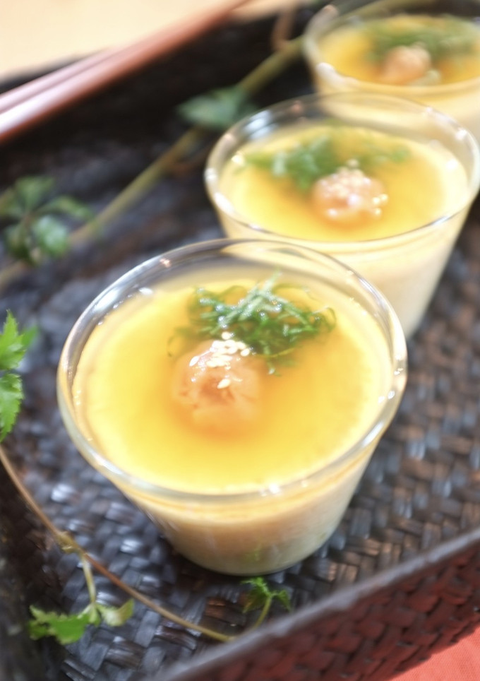 ひんやり さっぱり！梅の冷製茶碗蒸し-レシピのメイン写真