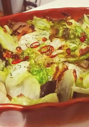 簡単‼キャベツと椎茸のアヒージョ風-レシピのメイン写真